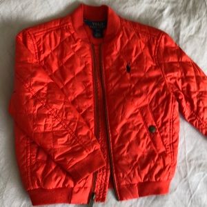 Like New! Little boys orange quilted jacket